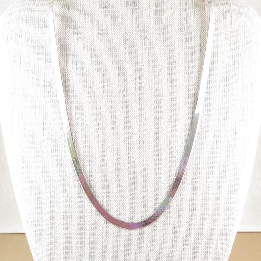 Sterling Silver 26" Herringbone Necklace